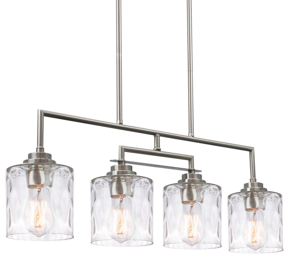 Kira Home Monroe 28" Island Light, Free Swinging Center Arm, Hammered Glass