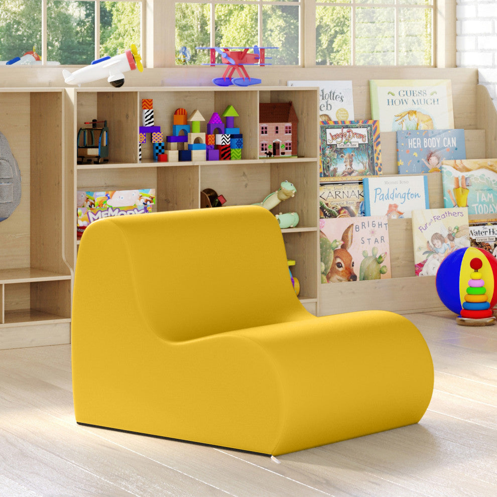 Midtown Foam Classroom Chair, Medium Size - Premium Vinyl - Yellow