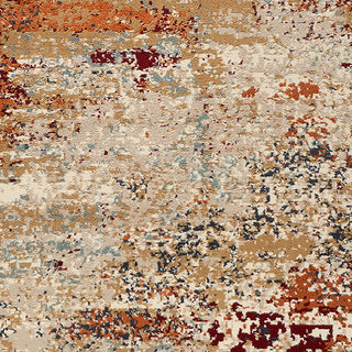 Athinai Bastia Orange Abstract Area Rug, 7'9"x9'9"