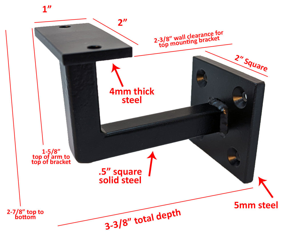 Stair Railing Bracket A Black Steel Iron Modern Farmhouse Rustic Handr