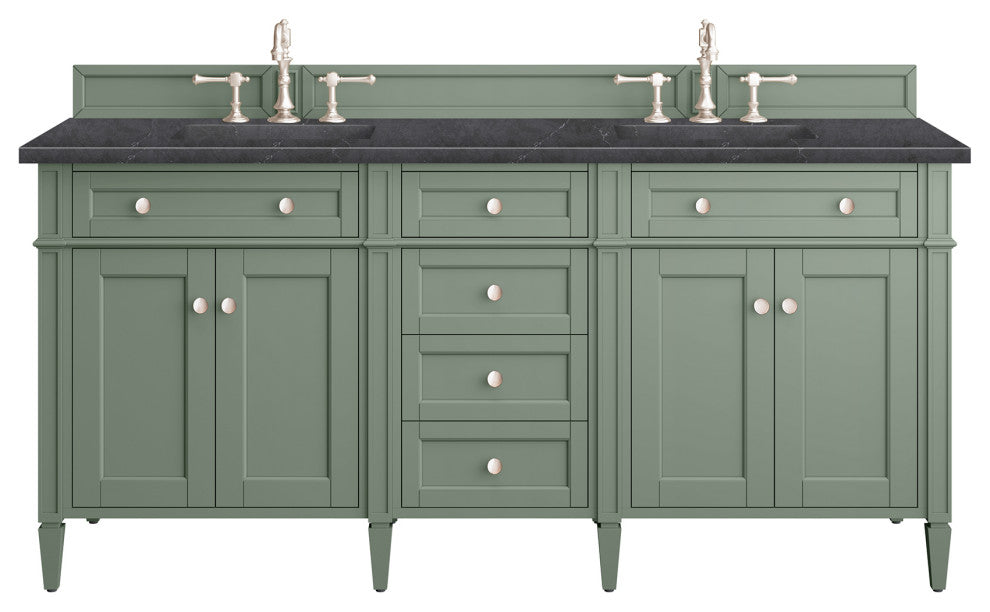Brittany 72" Double Vanity, Smokey Celadon,  Charcoal Soapstone Top