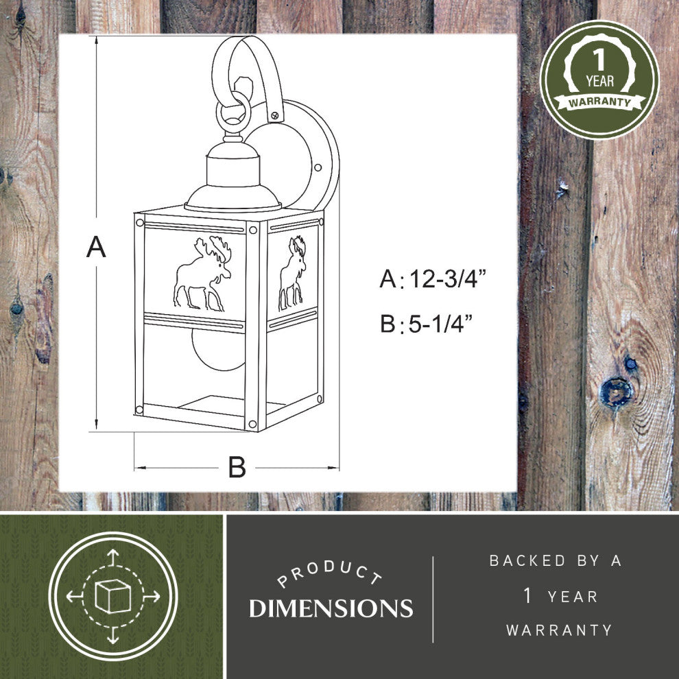 Yellowstone 5.25" Moose Outdoor Wall Light Burnished Bronze