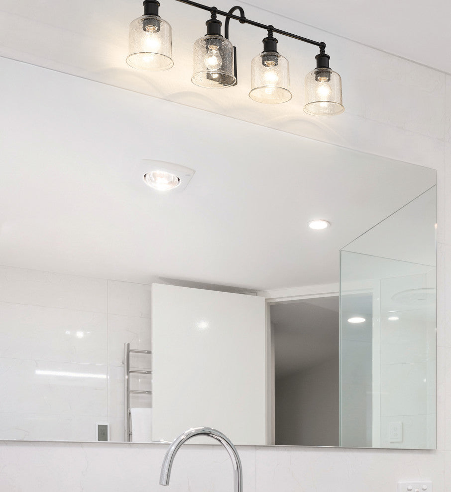 Zlite 734-4V-MB 4-Light Vanity, Clear Seedy