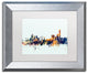 Michael Tompsett 'Manchester Skyline Blue' Matted Framed Art, 11x14