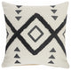 Black and Cream Tufted Geometric Diamond Throw Pillow