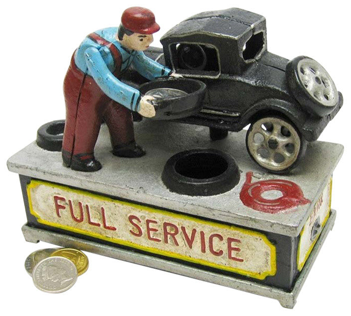 Model T At The Service Station Bank