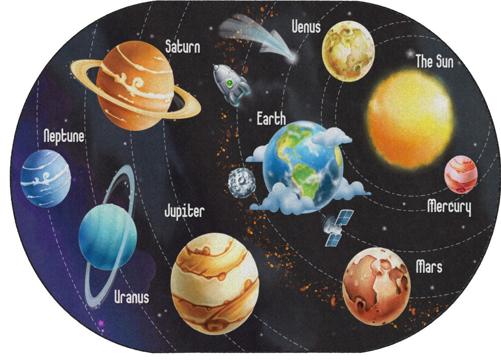Flagship Carpets FA1028-33FS 6x8'4 All The Planets In My Solar SyStem Rug
