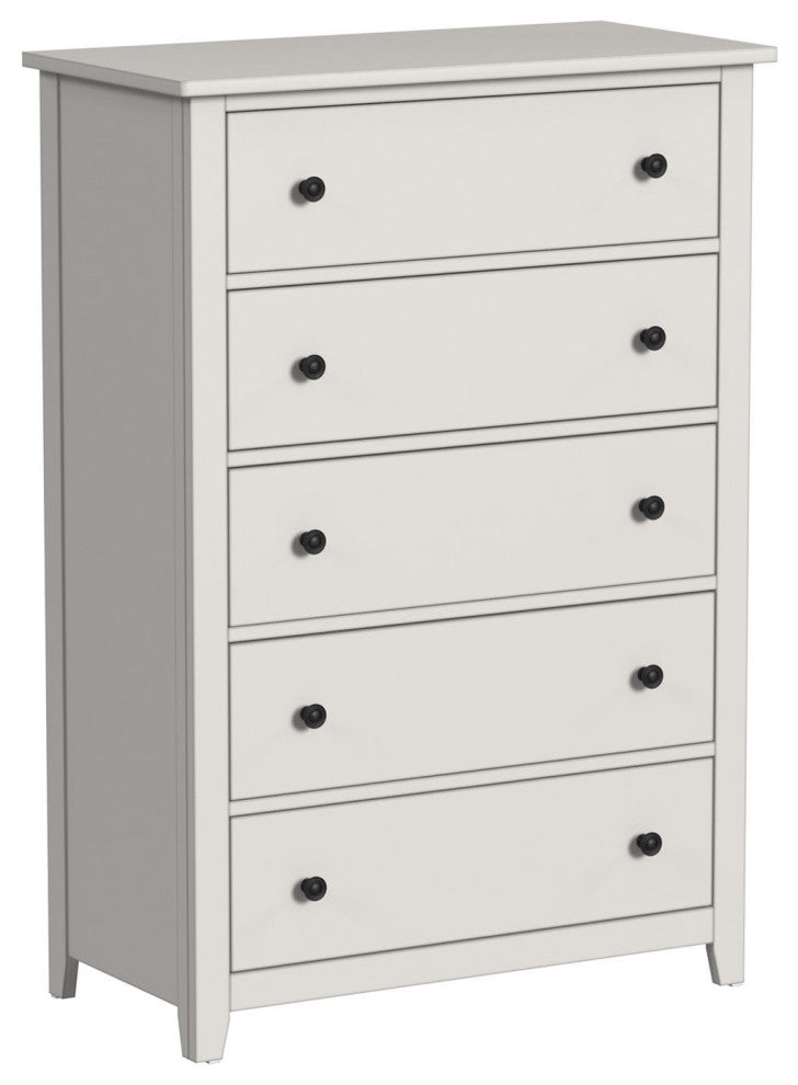 Lodge 5-Drawer Wood Chest, Cream