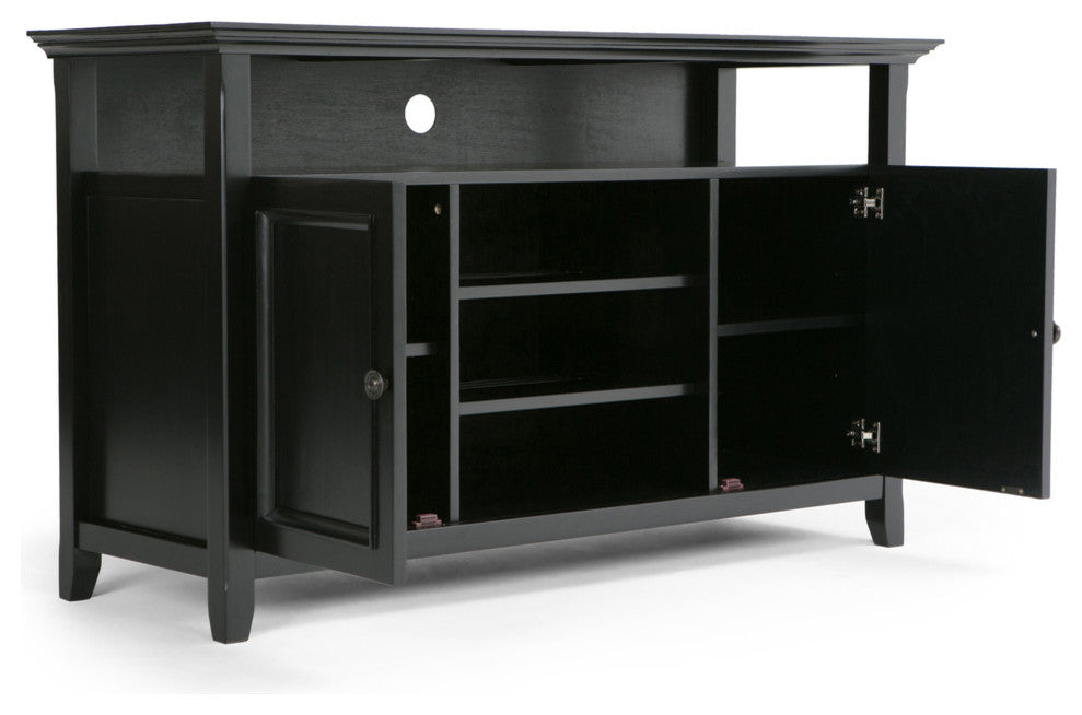 Amherst Solid Wood TV Media Stand For TVs up to 60", Black
