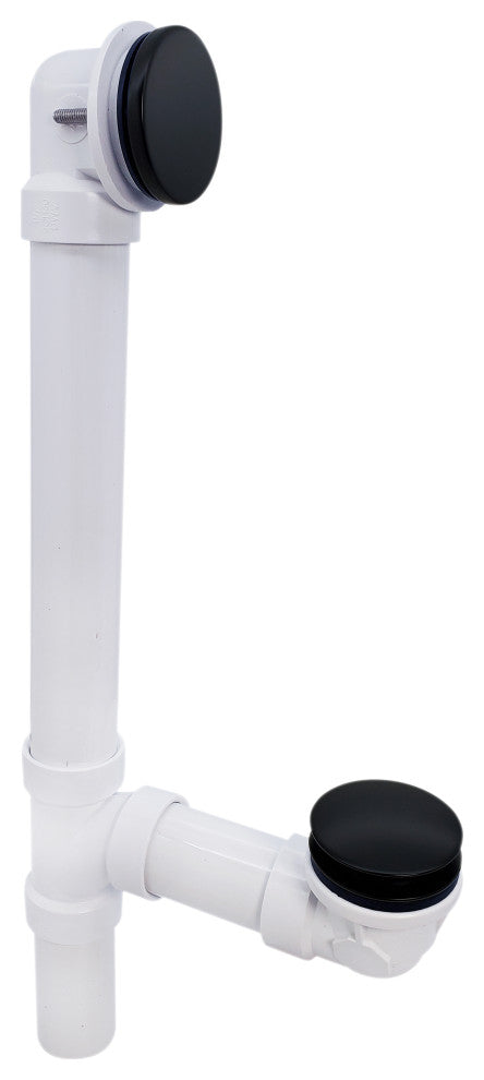 Illusionary Overflow 12" & 4" Sch. 40 PVC Bath Waste and Overflow Tip-Toe, Matte Black