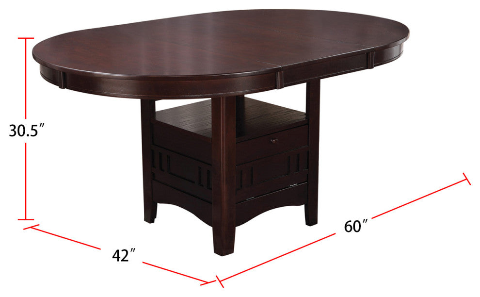 Wood Dining Table with Storage, Espresso
