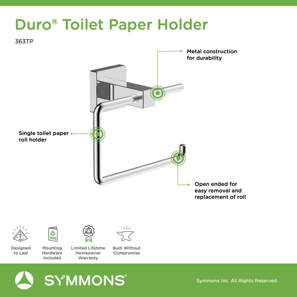 Duro Wall Mounted Toilet Paper Holder, Chrome