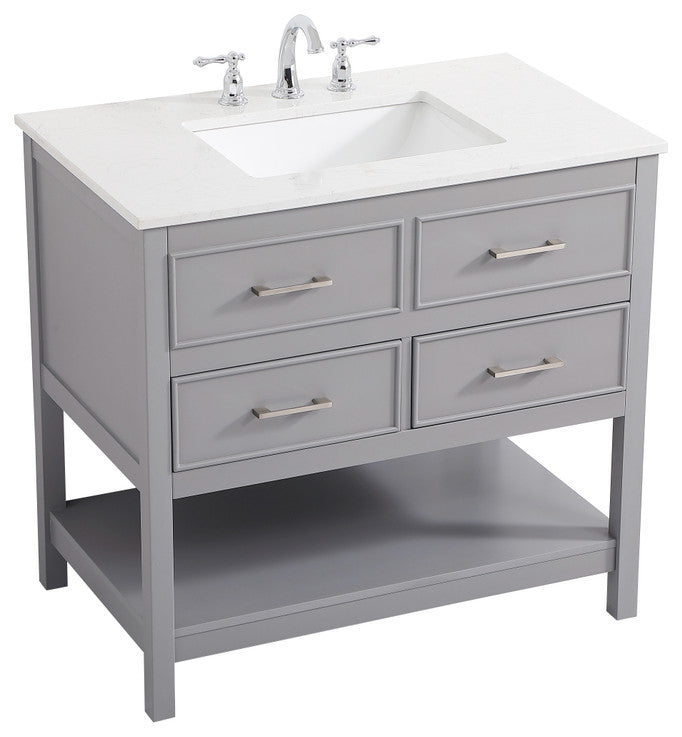 Home Living 36" Single Bathroom Vanity, Gray