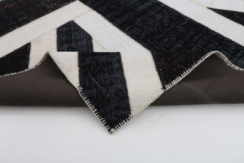 Rug N Carpet - Handmade Oriental 6' 8'' x 9' 10'' Flag Patchwork Rug