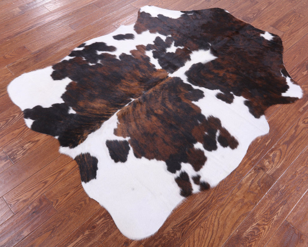 6' 0" X 4' 6" Tricolor Natural Cowhide Rug C1897