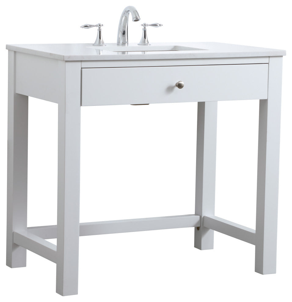 36" ADA Compliant Bathroom Vanity, White