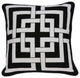 20" X 7" X 20" Transitional Black And White Pillow Cover With Down Insert