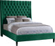 Fritz Velvet Upholstered Bed, Green, Queen