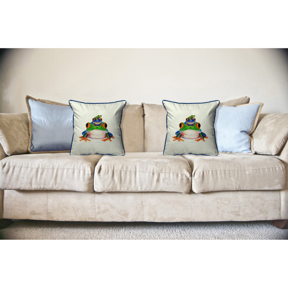 Stacked Frogs Large Indoor/Outdoor Pillow 18x18