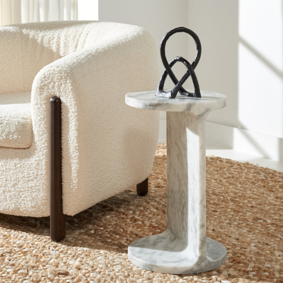 Safavieh Couture Melinda Marble "C" Accent Table, White