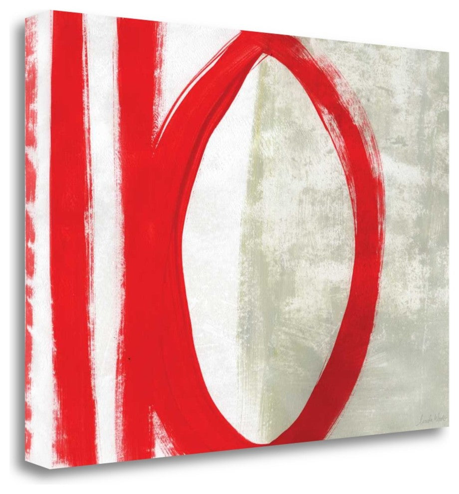 "Red Circles 58" By Linda Woods, Giclee Print on Gallery Wrap Canvas