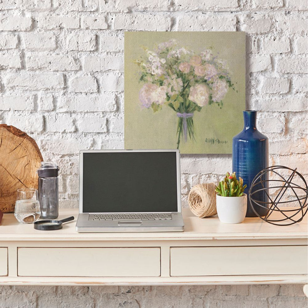 Stupell Industries Rose Bouquet Flower Green Pink Painting, 30 x 30