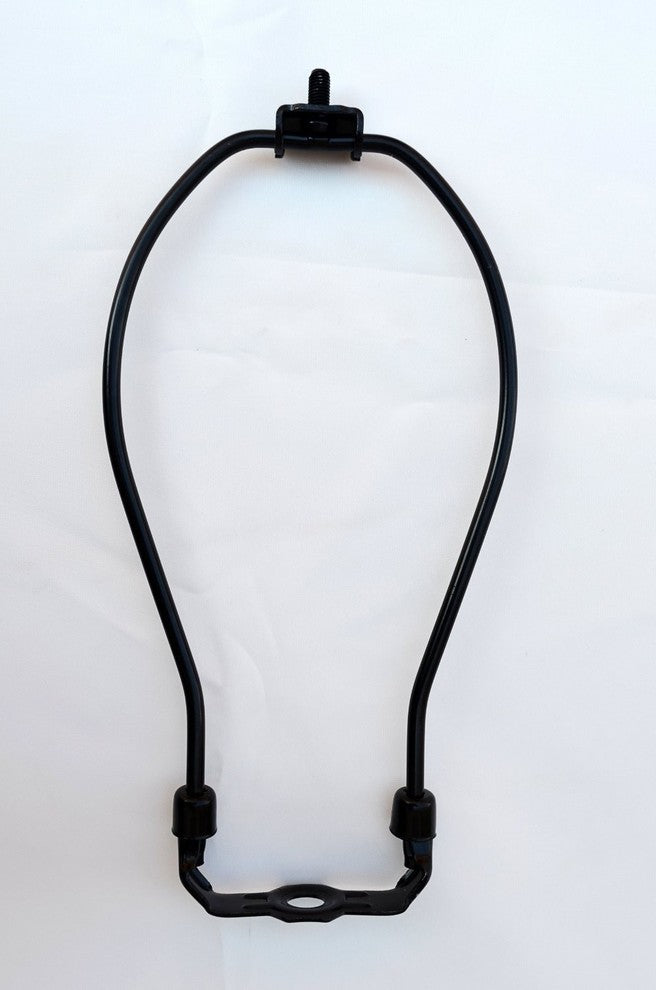 11" Heavy Duty Harp Fitter For Lamp Shades with Saddle, Black Nickel
