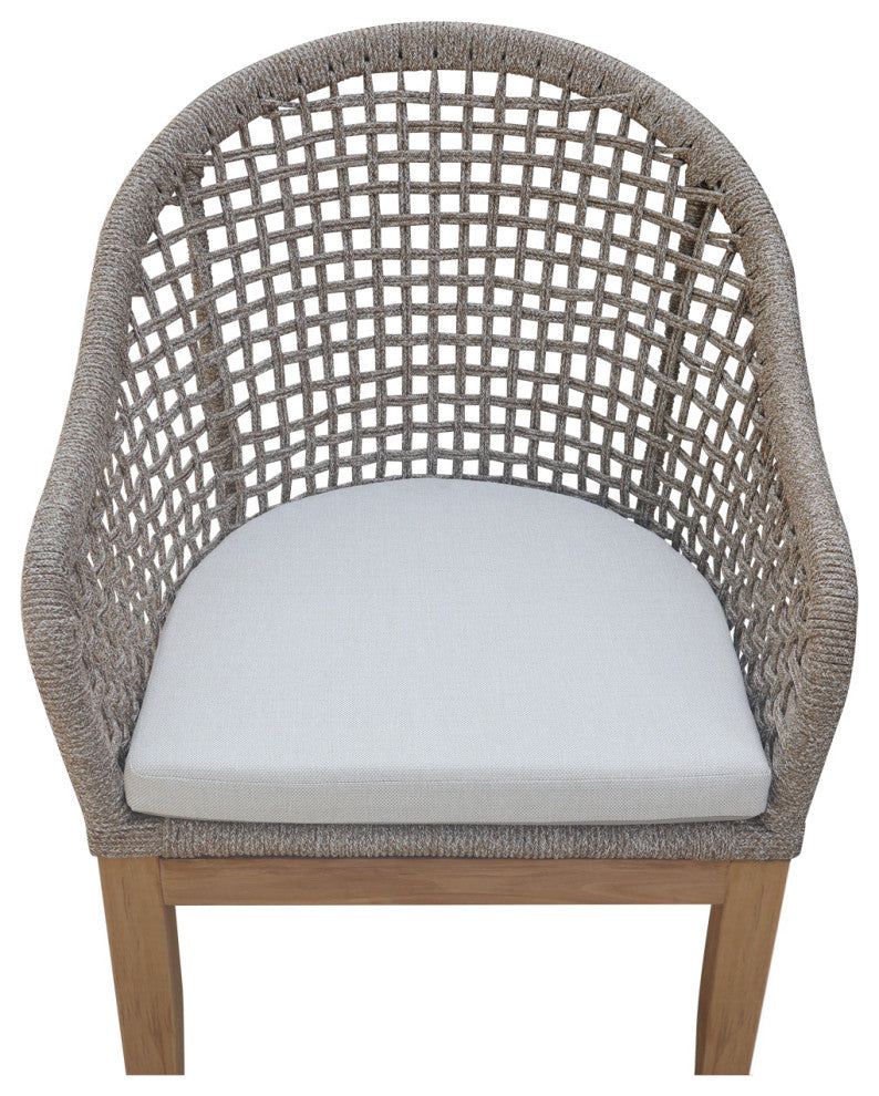 Set of Two Outdoor Teak Patio Dining Chair with Cushions