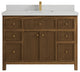 Sonoma Teak 48 Single Sink Bath Vanity in Dark Natural with 2" Carrara Quartz