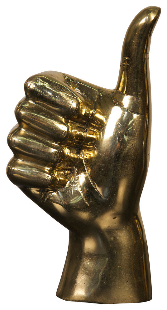 Thumbs Up Brass Sculpture
