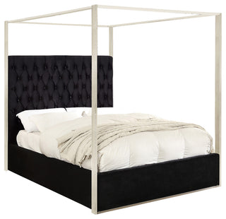 Porter Velvet Bed, Black, Queen