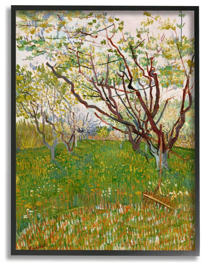 Orchard Field Green Brown Van Gogh Classical Painting, 24"x30"