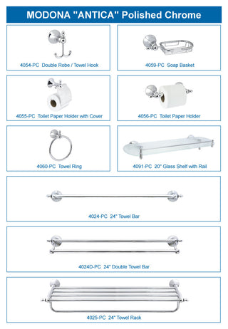 MODONA's Towel Ring Antica Series -, Polished Chrome