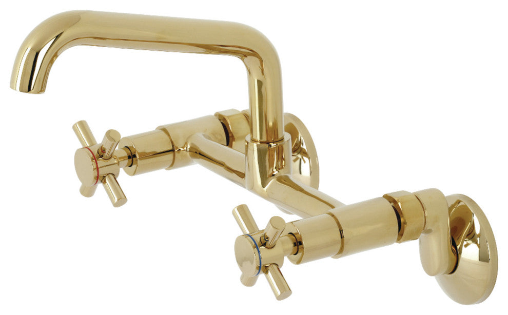 KS423PB Concord Two-Handle Wall-Mount Kitchen Faucet, Polished Brass