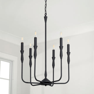 Capital Lighting 450361 Paloma 6 Light 20"W Candle Style - Textured Black