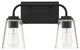 2-Light Bathroom Vanity Light, Matte Black