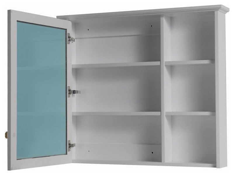 Solid Wood Bathroom Medicine Cabinet With Silver Coated Mirror, Titanium Grey, 34"x30"