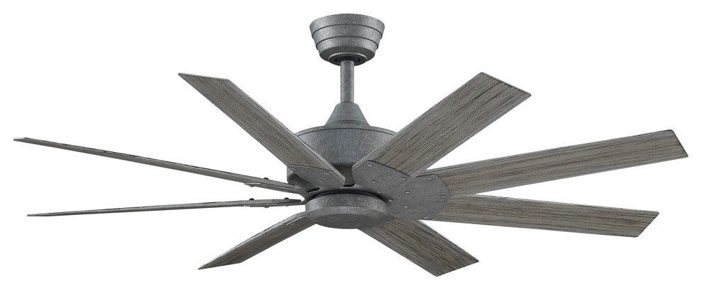 Levon 52" Ceiling Fan Galvanized With Weathered Wood Blades