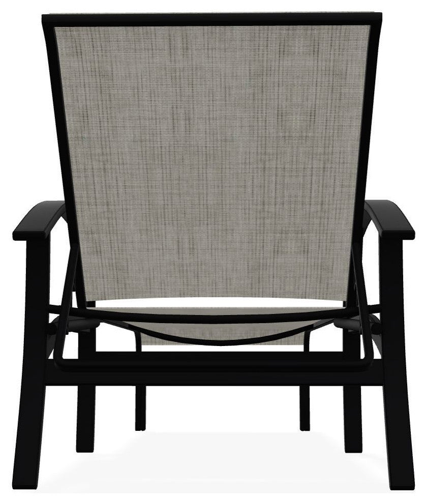 Belle Isle Sling 4-Position Outdoor Chaise Lounge, Smoke/Black