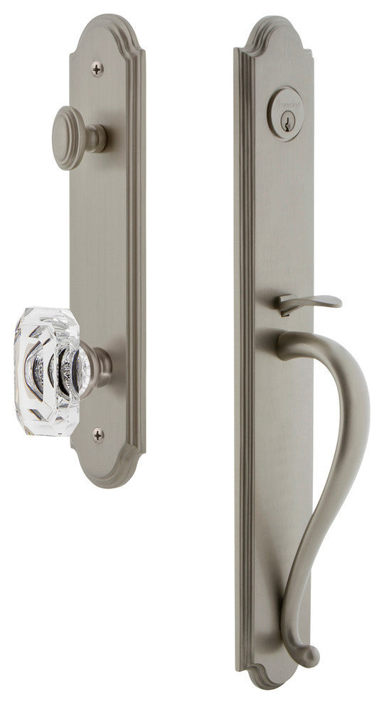 Arc 1-Piece Dummy Handleset, S Grip and Baguette Clear Crystal Knob, 848378
