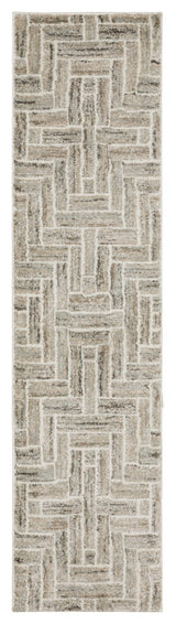 Canton Herringbone Ivory/Beige Indoor Area Rug, 1'10"x7'6"