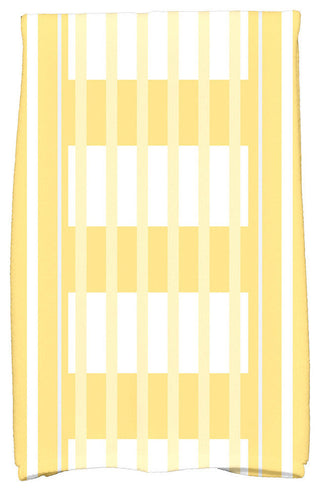 18"x30" Beach Blanket, Stripe Print Hand Towel, Yellow
