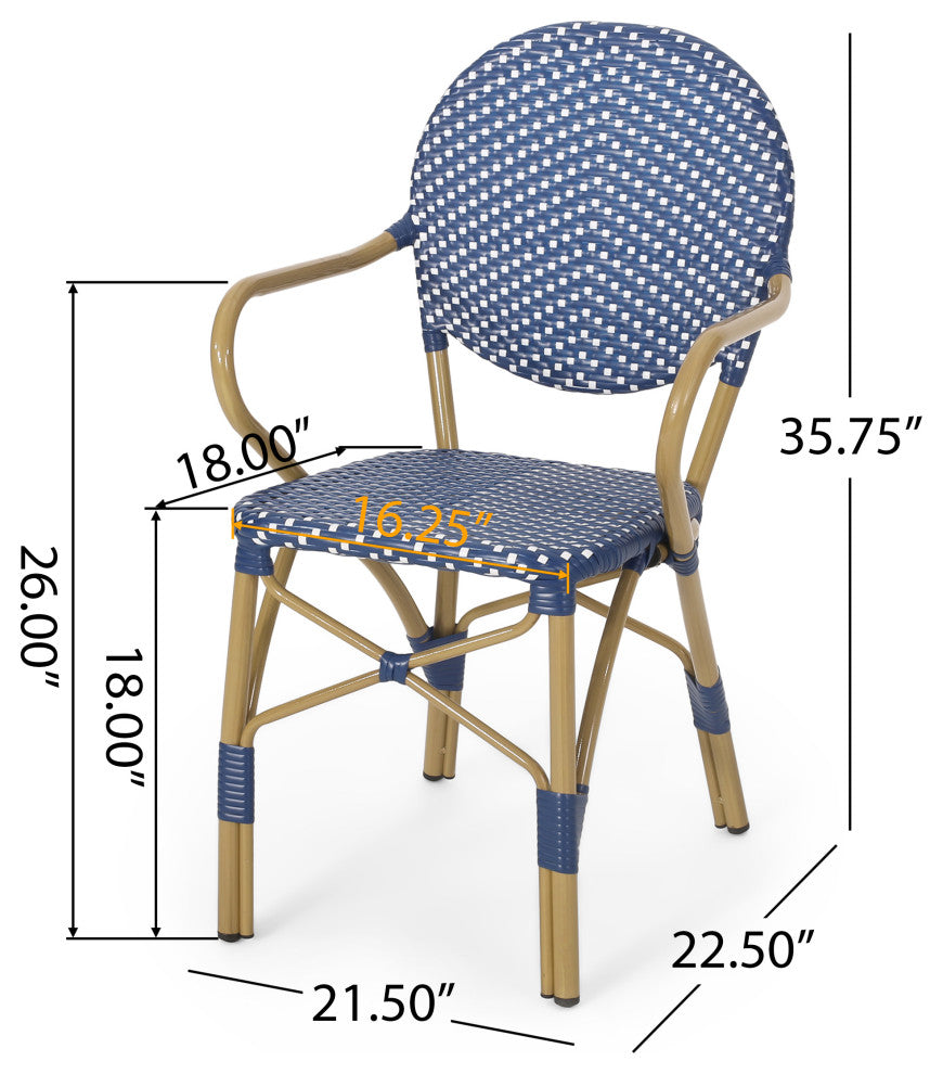 Groveport Outdoor Aluminum French Bistro Set