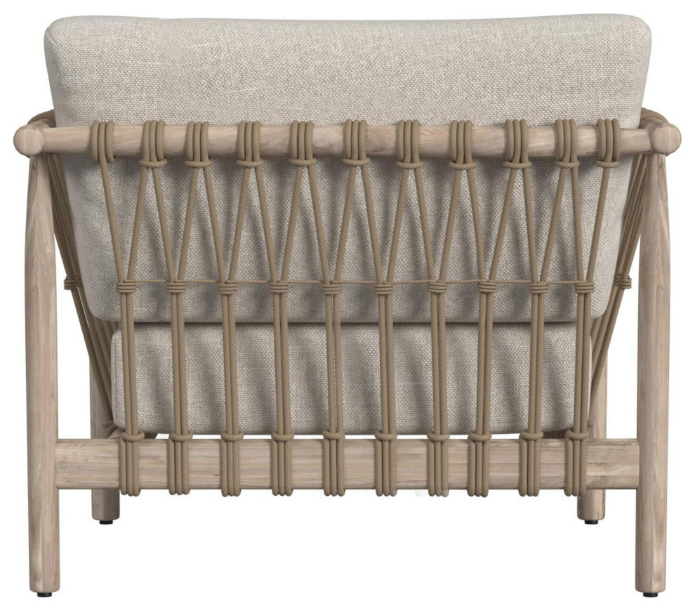 Leo Teak Wood Outdoor Accent Chair, Taupe