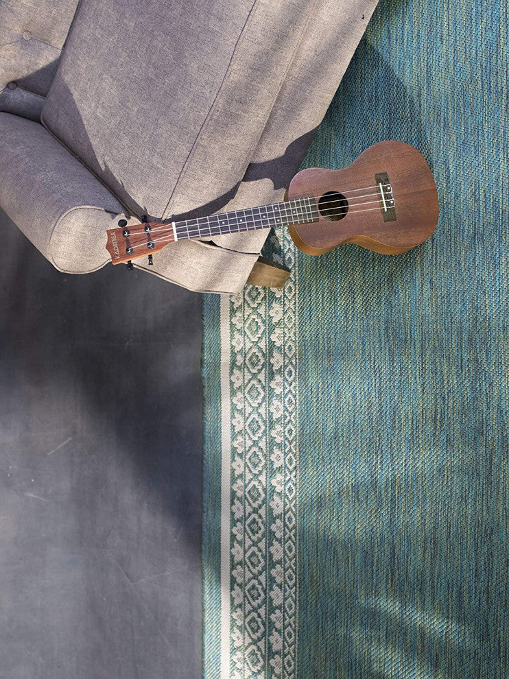 Outdoor Collection Oriental Accent Water Proof Rug, Ocean, 7'10"x10'