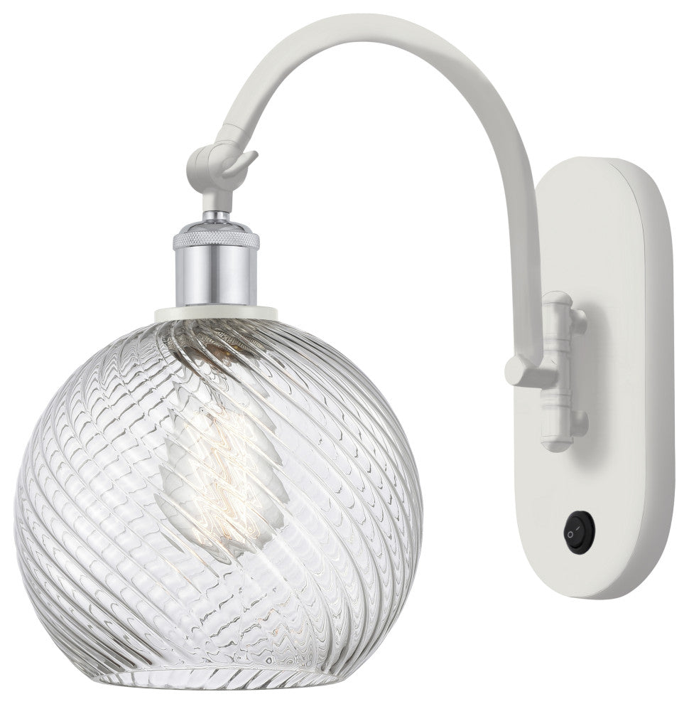 Innovations 518-1W-WPC-G1214-8 1-Light Sconce, White and Polished Chrome
