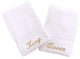 King and Queen Hand Towels, Set of 2, White