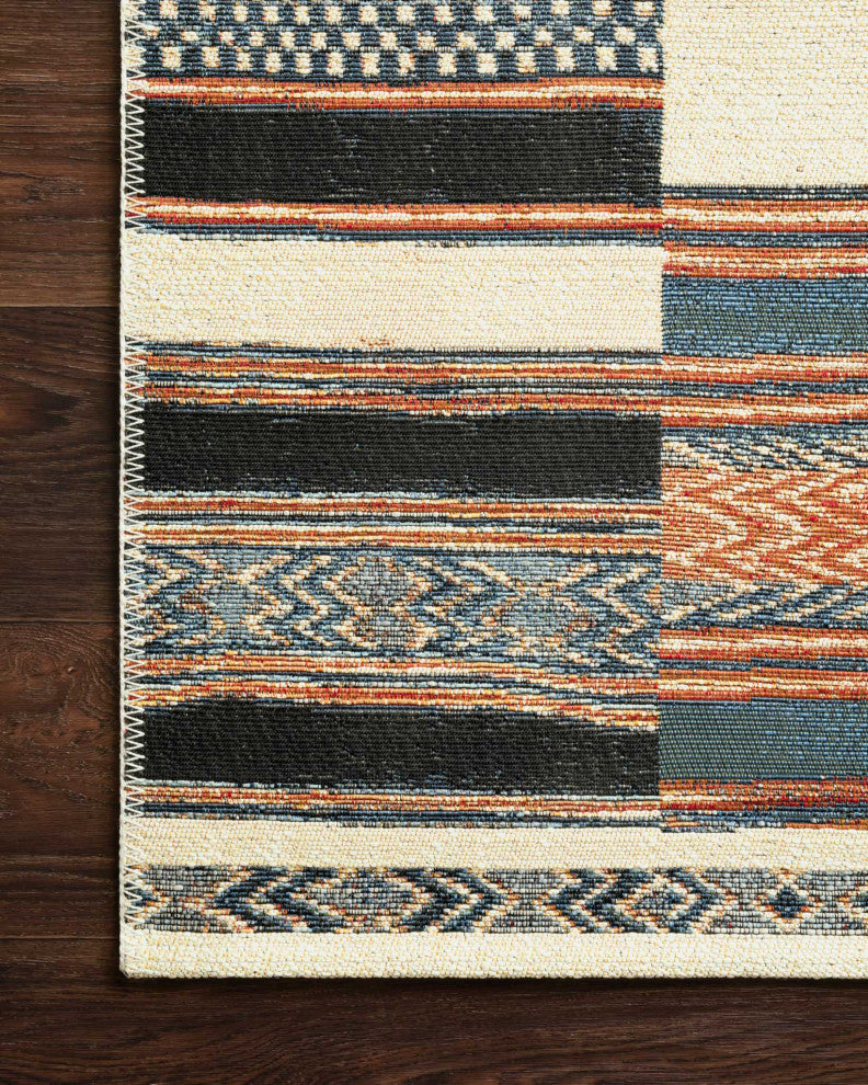 Mika In/out Area Rug by Loloi, Ivory / Multi, 5''3"x7''8"