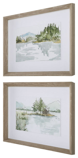 Uttermost - 32288 - Framed Prints, Set/2 - Serene - Gray Washed Pine