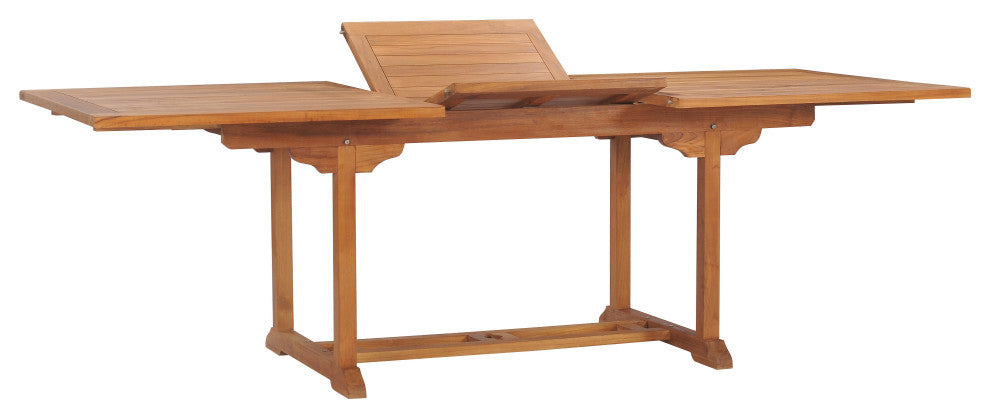 Teak Wood Kasandra Rectangular Outdoor Patio Extension Dining Table